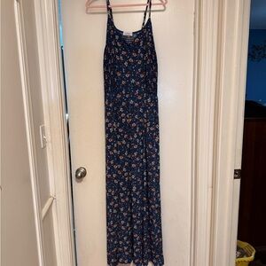 Kaileigh Navy Floral Dress with Spaghetti Straps